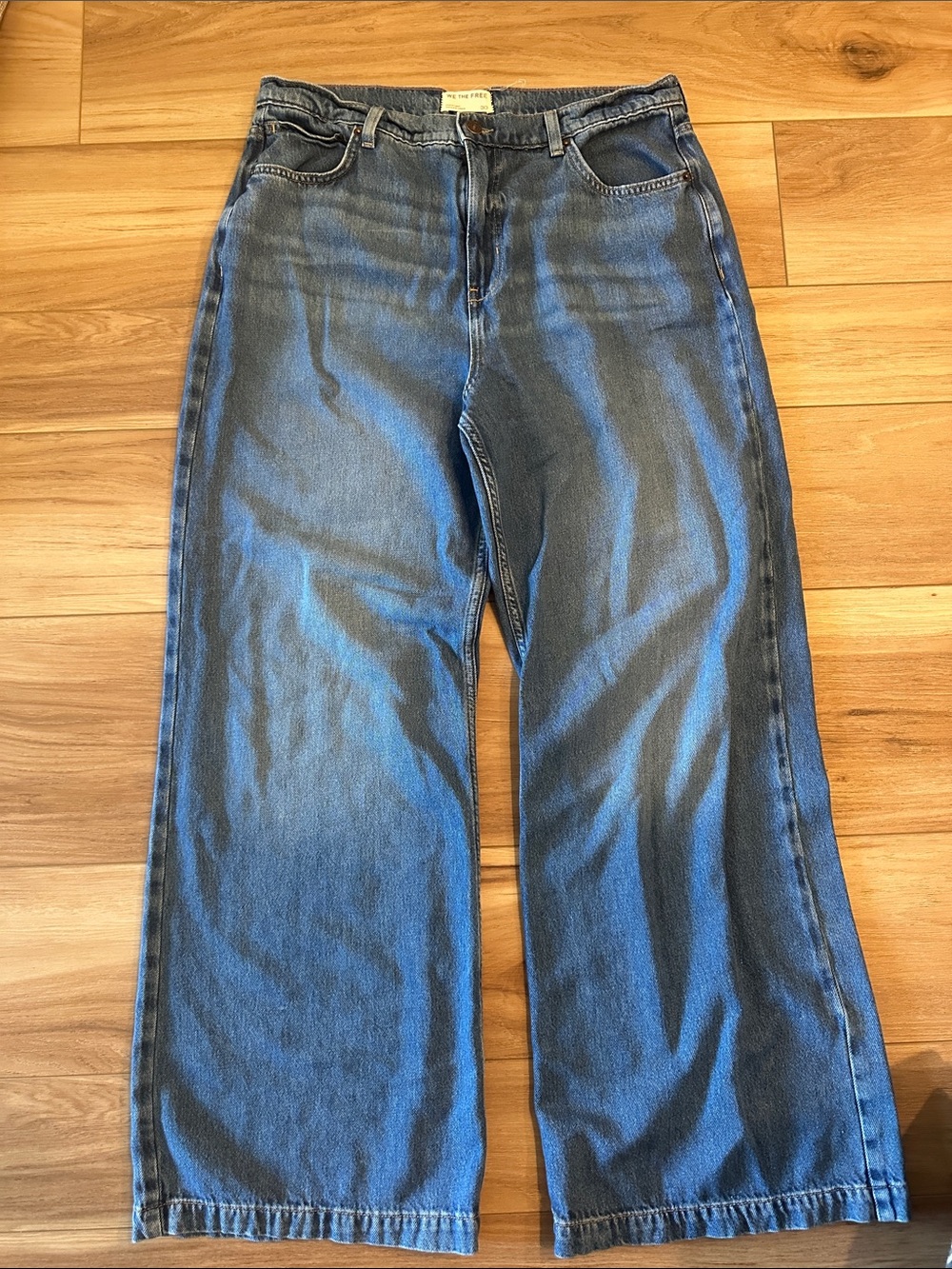 We The Free Wide-Leg Denim Jeans in Blue Wash